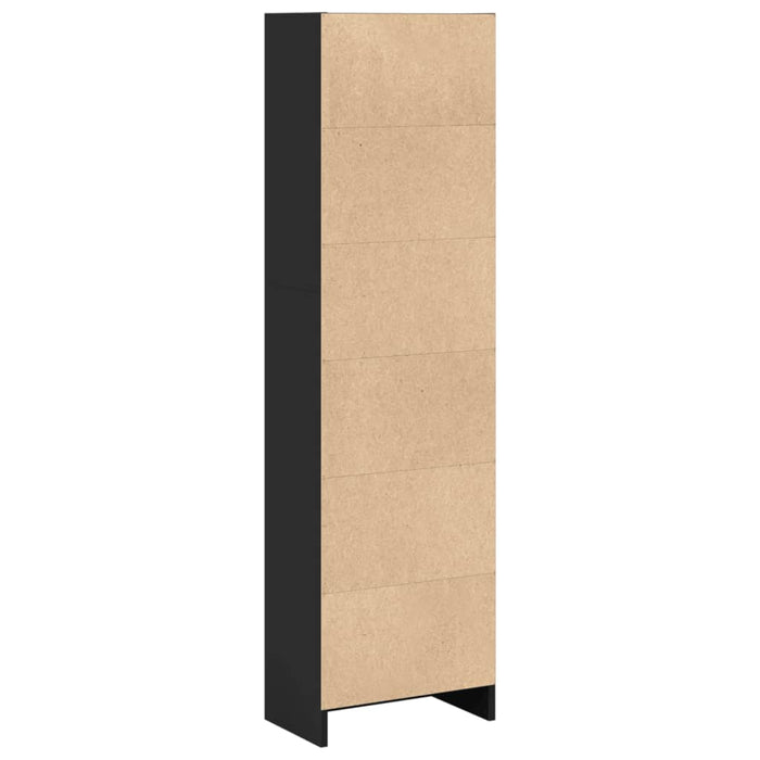 Bibliotecă, negru, 40x24x143 cm, lemn prelucrat - WALTI WALTI