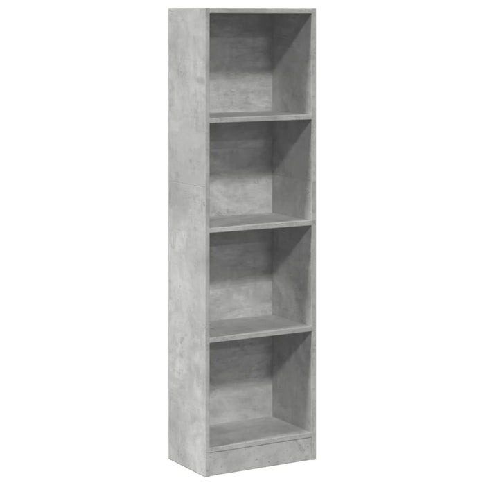 Bibliotecă, gri beton, 40x24x143 cm, lemn prelucrat - WALTI WALTI