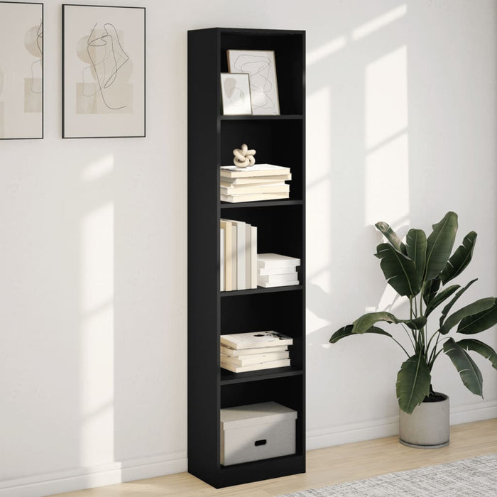 Bibliotecă, negru, 40x24x176 cm, lemn prelucrat - WALTI WALTI