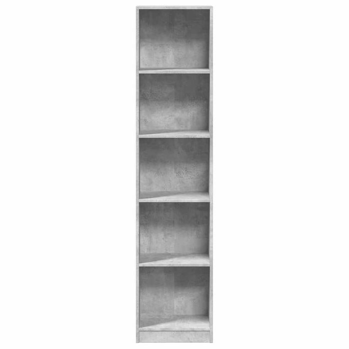 Bibliotecă, gri beton, 40x24x176 cm, lemn compozit - WALTI WALTI