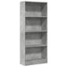 Bibliotecă, gri beton, 60x24x143 cm, lemn prelucrat - WALTI WALTI