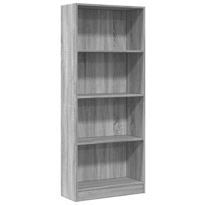 Bibliotecă, gri sonoma, 60x24x143 cm, lemn prelucrat - WALTI WALTI