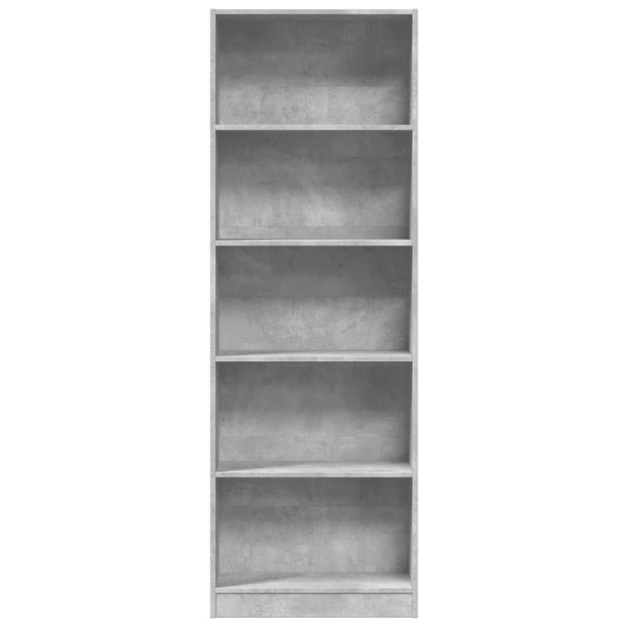 Bibliotecă, gri beton, 60x24x176 cm, lemn prelucrat - WALTI WALTI