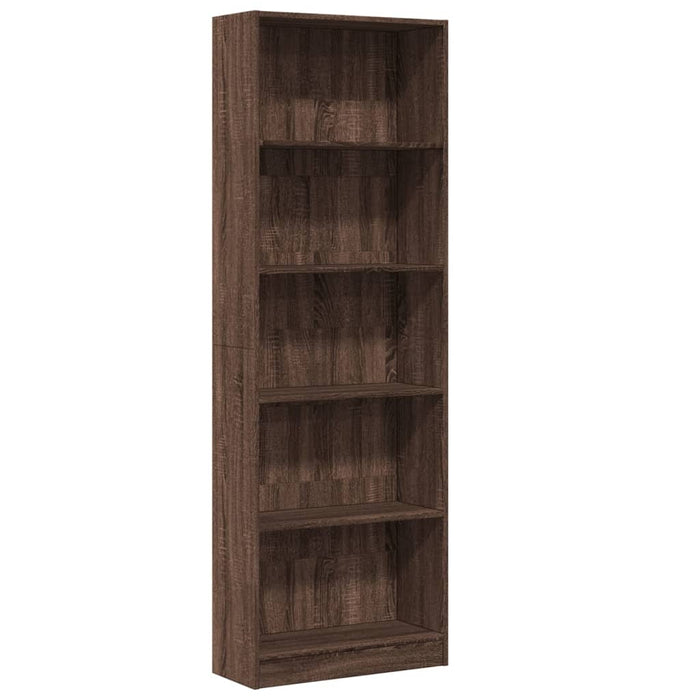 Bibliotecă, stejar maro, 60x24x176 cm, lemn prelucrat - WALTI WALTI