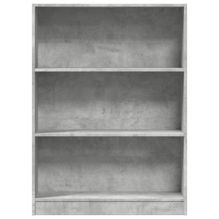 Bibliotecă, gri beton, 80x24x109 cm, lemn prelucrat - WALTI WALTI