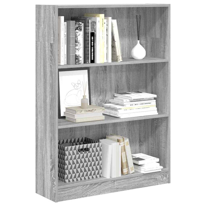 Bibliotecă, gri sonoma, 80x24x109 cm, lemn prelucrat - WALTI WALTI