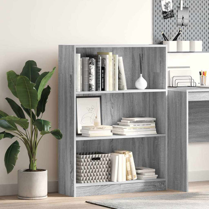 Bibliotecă, gri sonoma, 80x24x109 cm, lemn prelucrat - WALTI WALTI