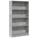 Bibliotecă, gri beton, 80x24x143 cm, lemn prelucrat - WALTI WALTI