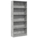 Bibliotecă, gri beton, 80x24x176 cm, lemn prelucrat - WALTI WALTI