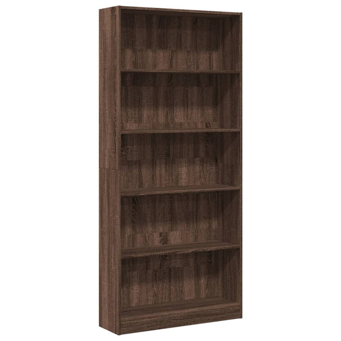 Bibliotecă, stejar maro, 80x24x176 cm, lemn prelucrat - WALTI WALTI