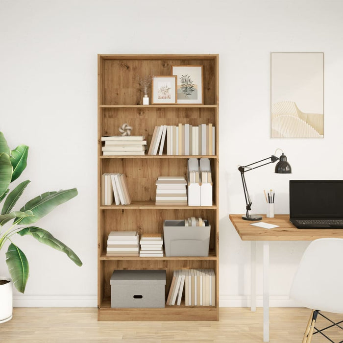 Bibliotecă, stejar artizanal, 80x24x176 cm, lemn prelucrat - WALTI WALTI