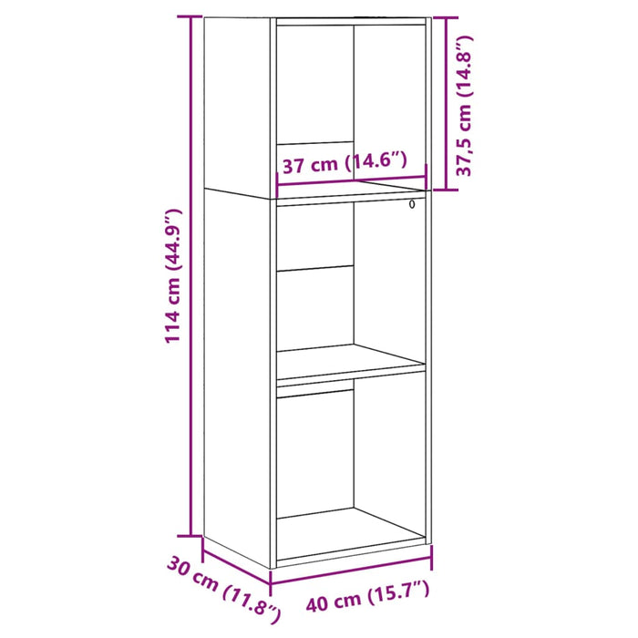 Bibliotecă, alb, 40x30x114 cm, lemn prelucrat - WALTI WALTI