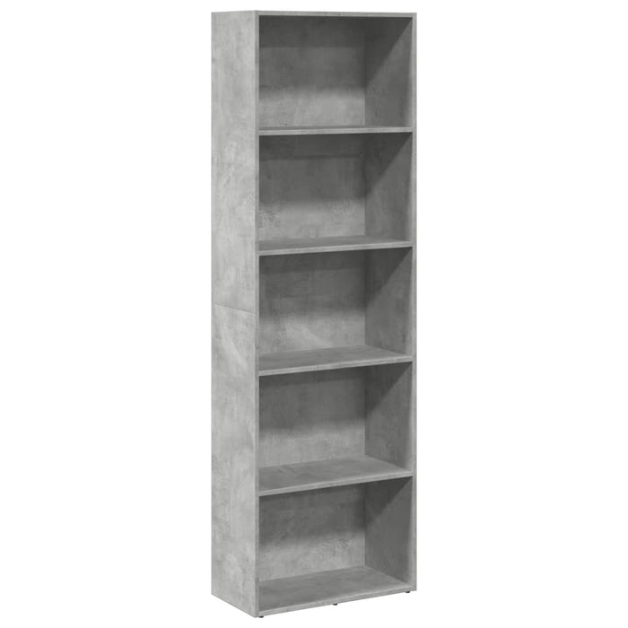 Bibliotecă, gri beton, 60x30x189 cm, lemn prelucrat - WALTI WALTI