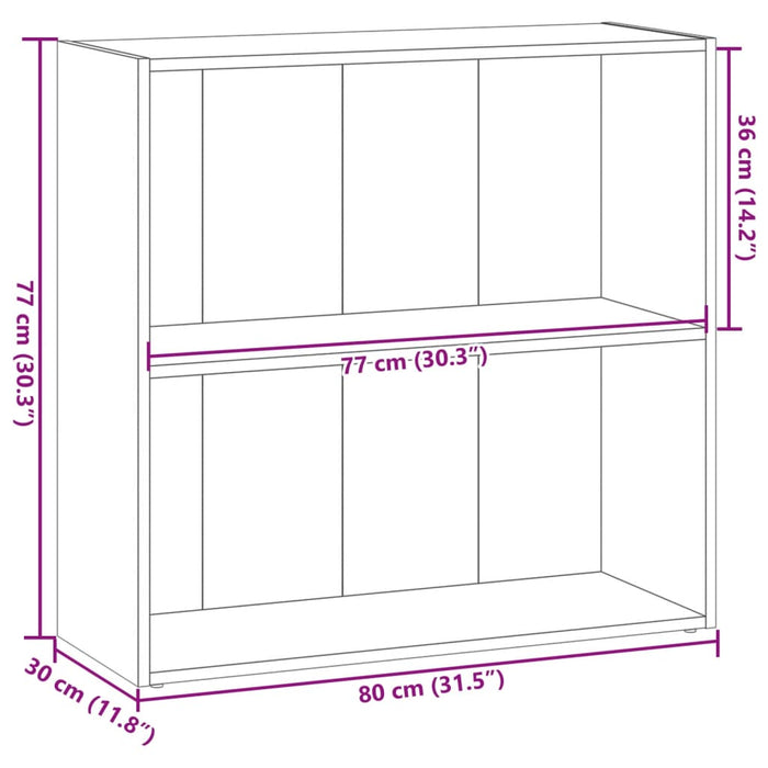 Bibliotecă, stejar artizanal, 80x30x77 cm, lemn prelucrat - WALTI WALTI