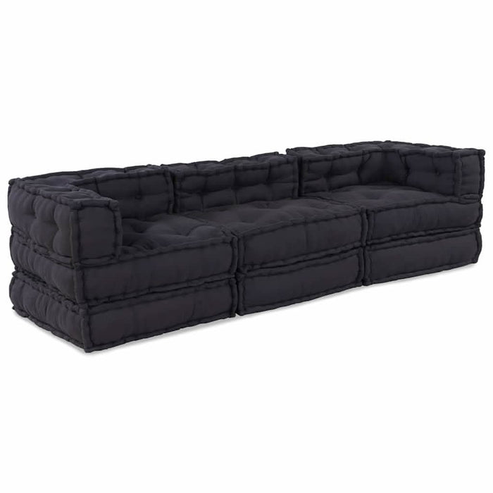 Pernă 3 pcs Antracit 70 x 70 x 54 cm Poliester - WALTI WALTI