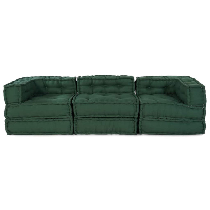 Unitate de canapea modulară 3 pcs Verde Țesătură WALTI