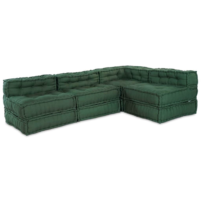 Unitate de canapea modulară 4 pcs Verde Țesătură WALTI