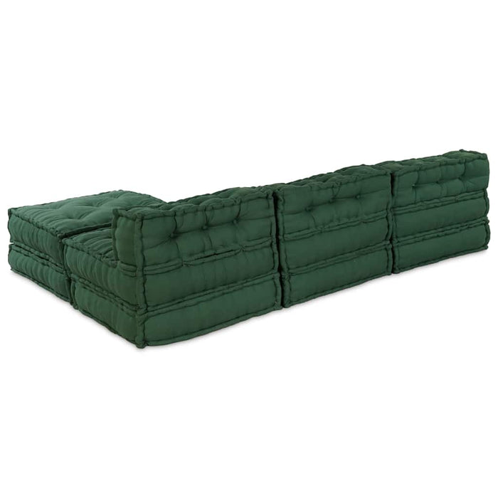 Unitate de canapea modulară 4 pcs Verde Țesătură WALTI