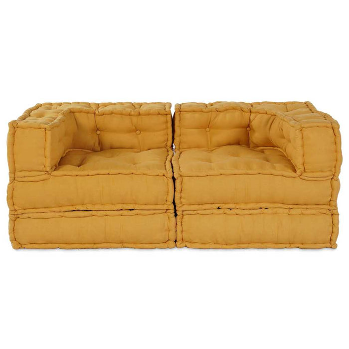 Unitate de canapea modulară 2 pcs Galben 140 x 70 x 56 cm WALTI