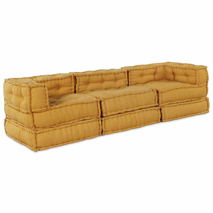 Unitate de canapea modulară 3 pcs Galben Țesătură WALTI