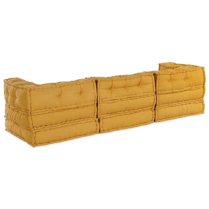 Unitate de canapea modulară 3 pcs Galben Țesătură WALTI