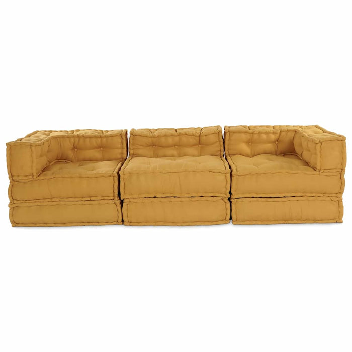 Unitate de canapea modulară 3 pcs Galben Țesătură WALTI