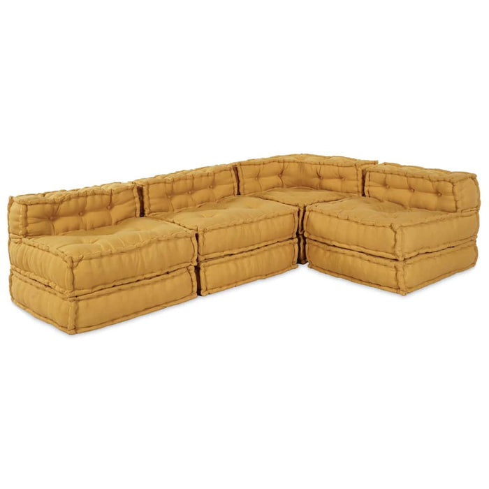 Unitate de canapea modulară 4 pcs Galben Țesătură WALTI