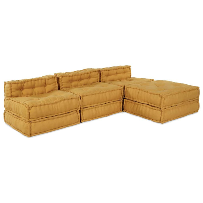 Unitate de canapea modulară 4 pcs Galben Țesătură WALTI