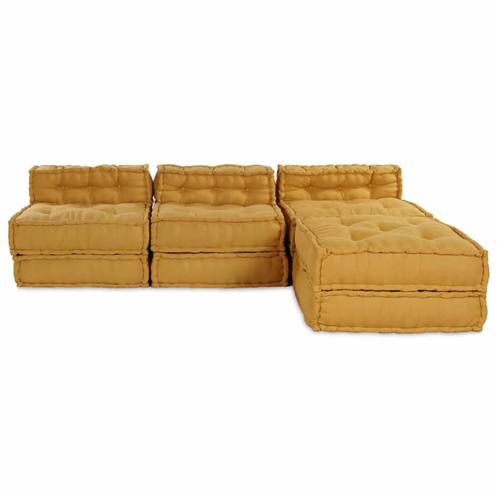 Unitate de canapea modulară 4 pcs Galben Țesătură WALTI