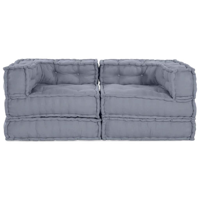 Pernă 2 pcs Gri 70 x 70 x 54 cm Poliester - WALTI WALTI