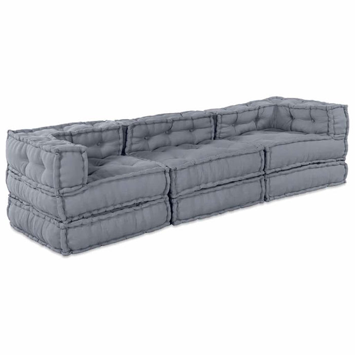 Pernă 3 pcs Gri 70 x 70 x 54 cm Poliester - WALTI WALTI