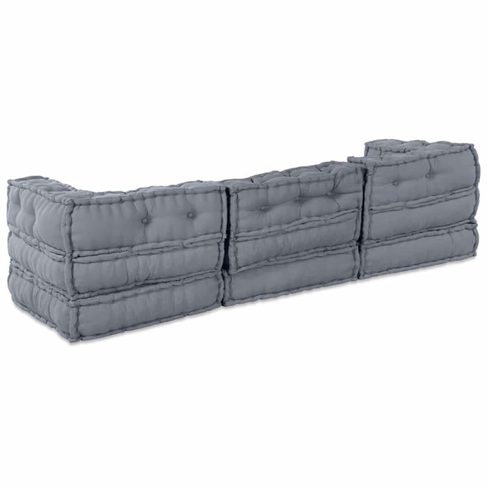 Pernă 3 pcs Gri 70 x 70 x 54 cm Poliester - WALTI WALTI