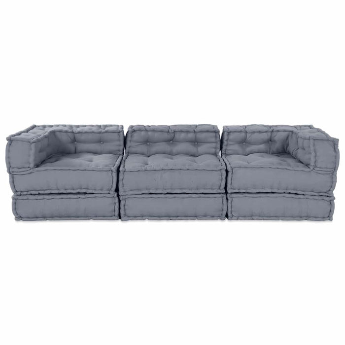 Pernă 3 pcs Gri 70 x 70 x 54 cm Poliester - WALTI WALTI