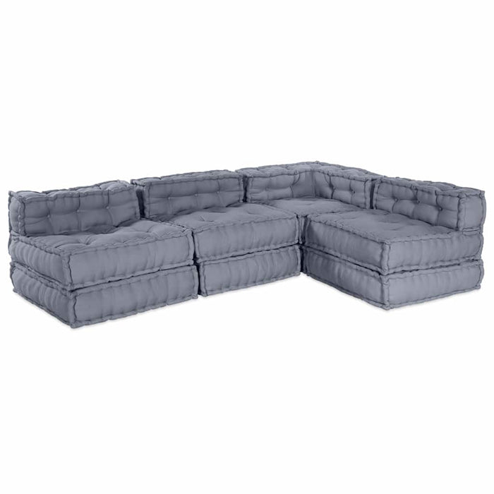 Pernă 4 pcs Gri 70 x 70 x 54 cm Poliester - WALTI WALTI