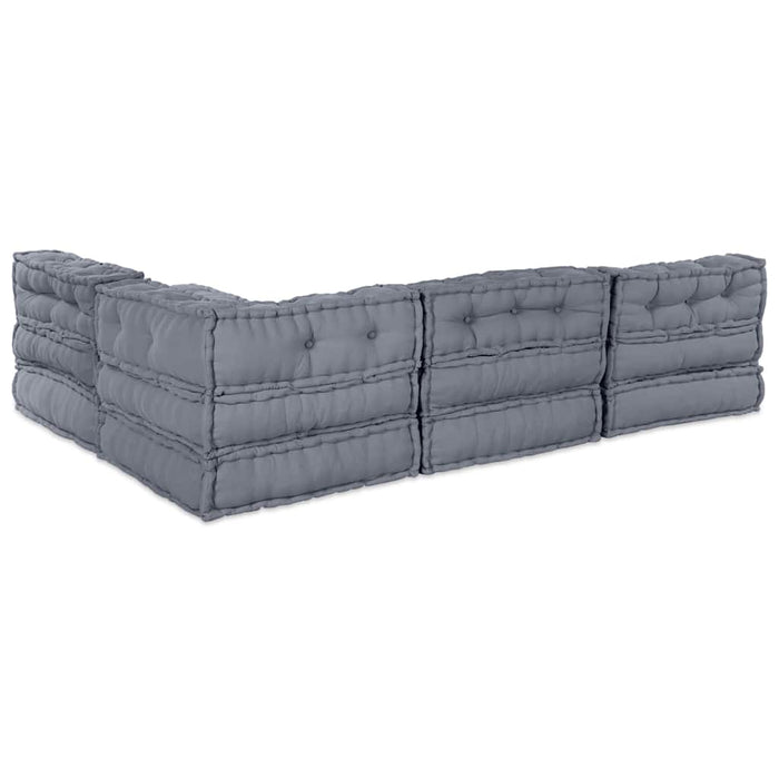 Pernă 4 pcs Gri 70 x 70 x 54 cm Poliester - WALTI WALTI