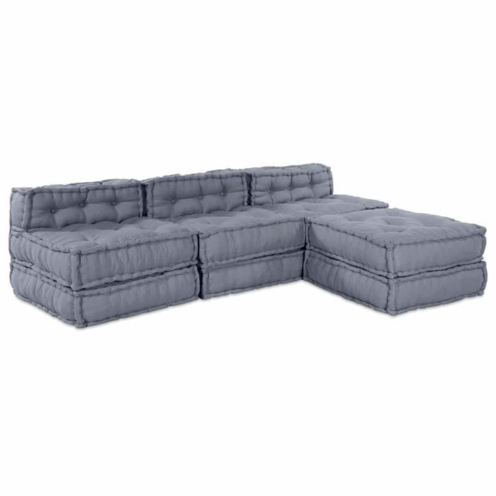 Pernă 4 pcs Gri 70 x 70 x 54 cm Poliester - WALTI WALTI