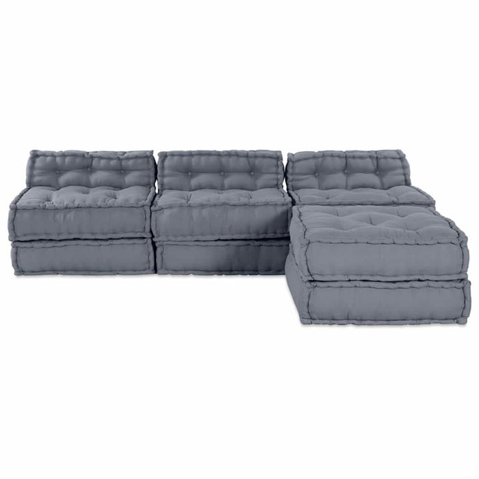 Pernă 4 pcs Gri 70 x 70 x 54 cm Poliester - WALTI WALTI