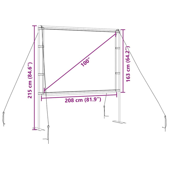 Ecran de proiecție cu suporturi 100 inch 4:3 - WALTI WALTI