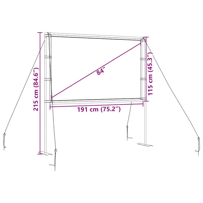 Ecran de proiecție cu suporturi 84 inch 16:9 - WALTI WALTI