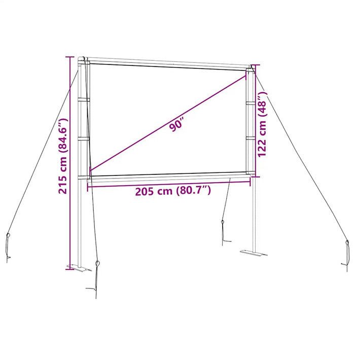 Ecran de proiecție cu suporturi 90 inch 16:9 - WALTI WALTI