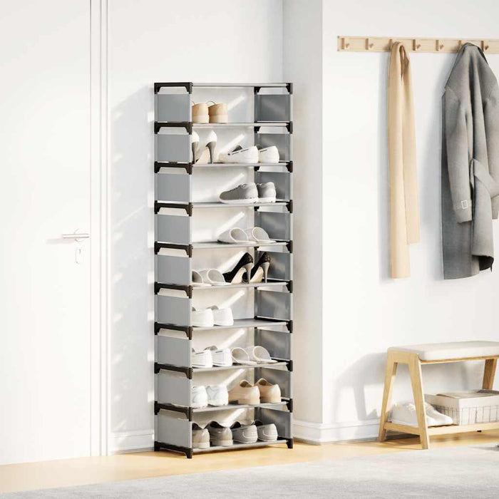 Suport pantofi 10 niveluri gri 54x28x158 cm țesătură nețesă - WALTI WALTI