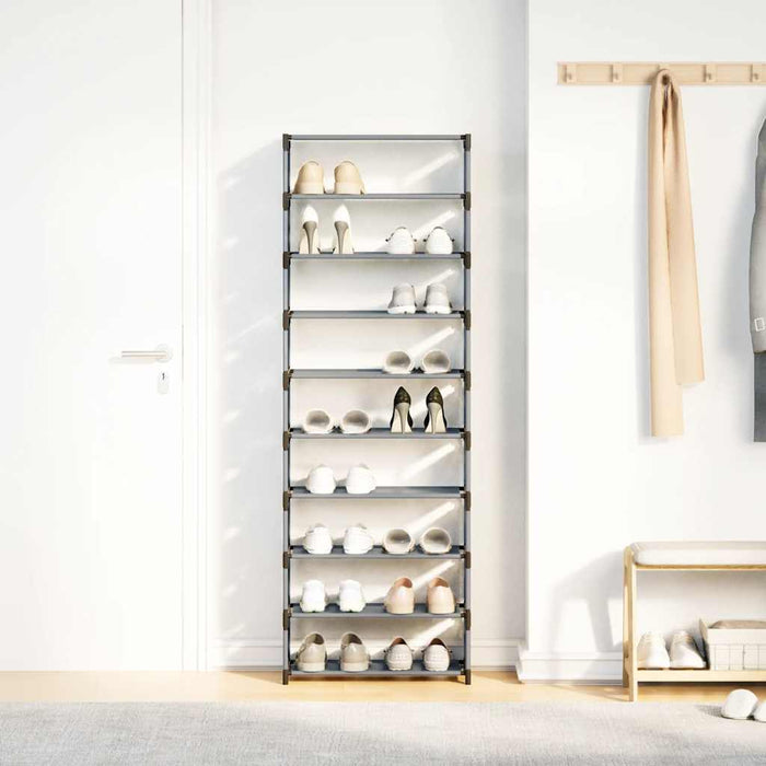 Suport pantofi 10 niveluri gri 54x28x158 cm țesătură nețesă - WALTI WALTI