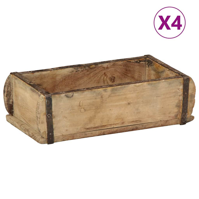 Tavă 4 buc. Maro 30 x 15 x 9 cm Lemn recuperat masiv WALTI