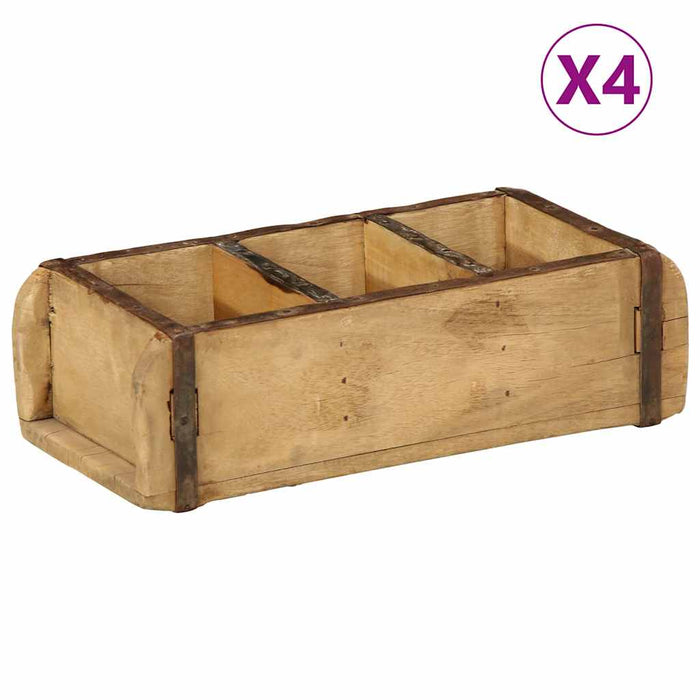 Tavă 4 pcs Maro 30 x 14 x 9 cm Lemn recuperat masiv - WALTI WALTI