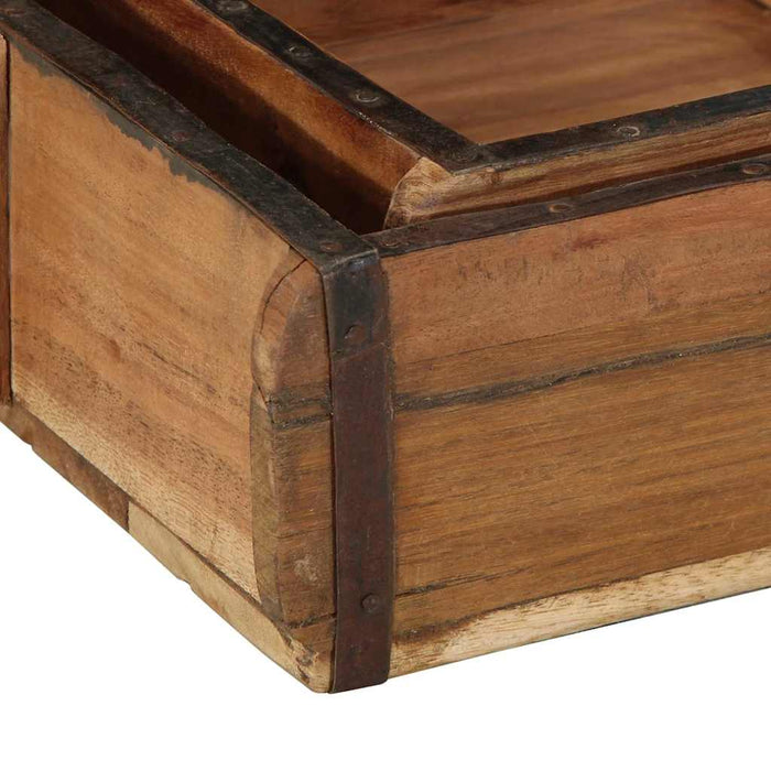 Tavă 2 pcs Maro 29 x 31 x 10 cm Lemn recuperat masiv - WALTI WALTI