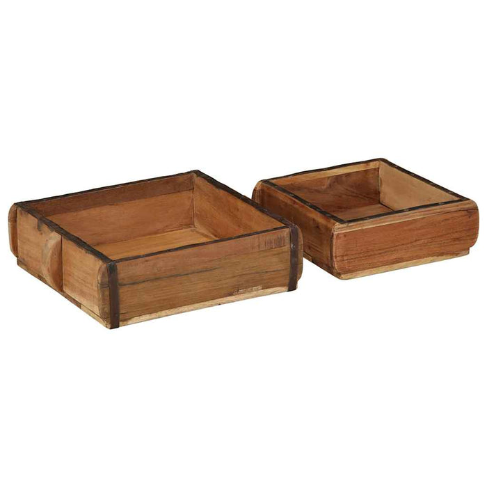 Tavă 2 pcs Maro 29 x 31 x 10 cm Lemn recuperat masiv - WALTI WALTI