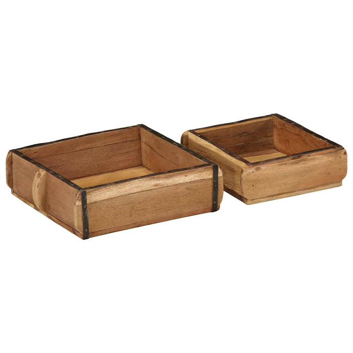 Tavă 2 pcs Maro 29 x 31 x 10 cm Lemn recuperat masiv - WALTI WALTI