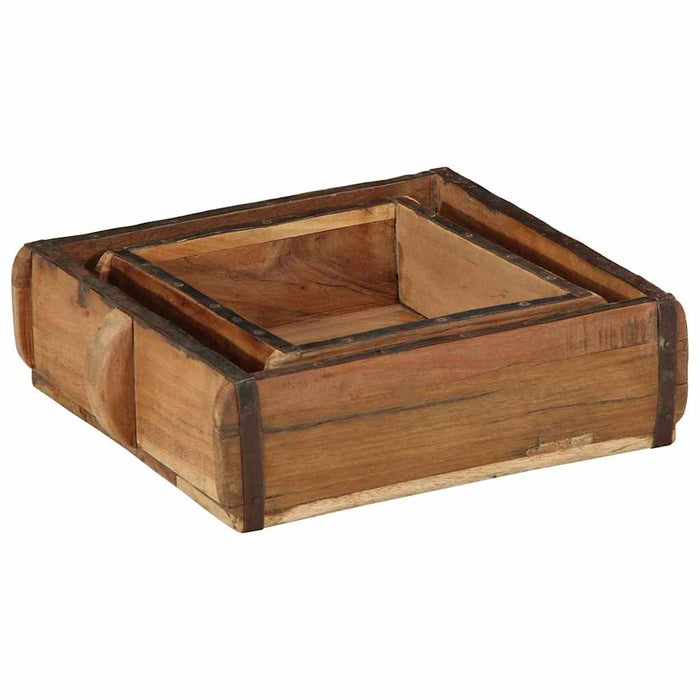Tavă 2 pcs Maro 29 x 31 x 10 cm Lemn recuperat masiv - WALTI WALTI