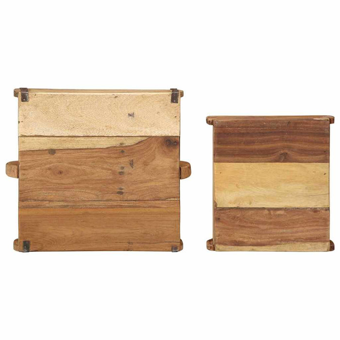 Tavă 2 pcs Maro 29 x 31 x 10 cm Lemn recuperat masiv - WALTI WALTI