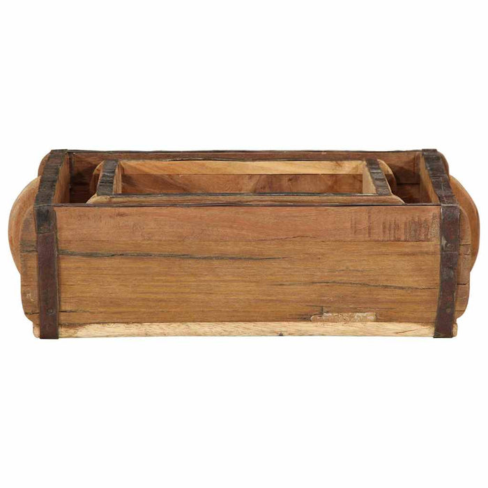Tavă 2 pcs Maro 29 x 31 x 10 cm Lemn recuperat masiv - WALTI WALTI
